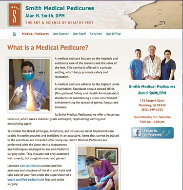 Medical Pedicure Website Design