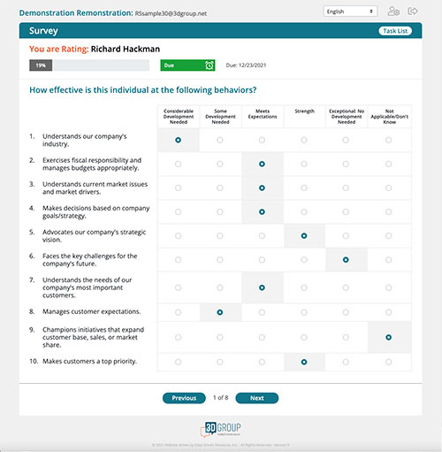 Survey System Interface Design