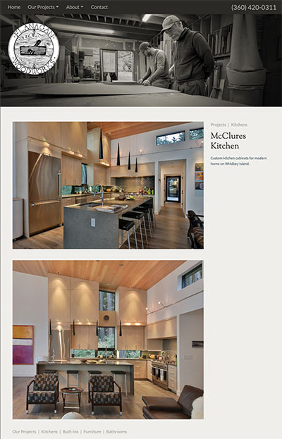 Whidbey Island Custom Kitchen Cabinet Website