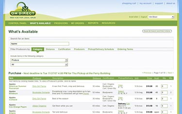 Local, Organic Food Distribution System UI Design