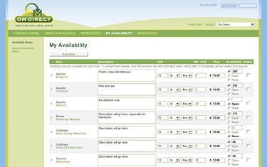 Local, Organic Food Distribution System UI Design