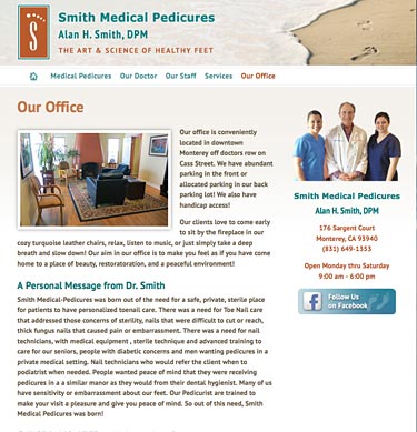 Medical Pedicure Website Design