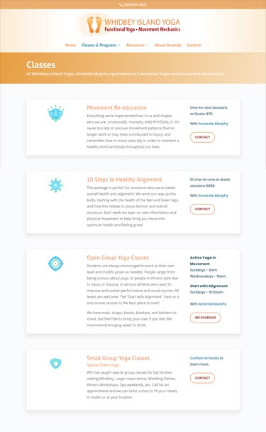 Yoga Studio Website Design